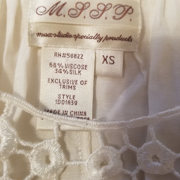 NEW Max Studio White Silk Top - Picture 2 of 6